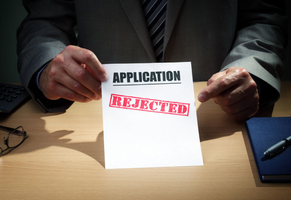 Application with Rejection Stamp